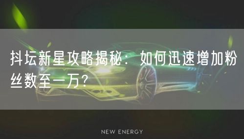 抖坛新星攻略揭秘：如何迅速增加粉丝数至一万？