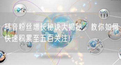 抖音粉丝增长秘诀大揭秘，教你如何快速积累至五百关注!