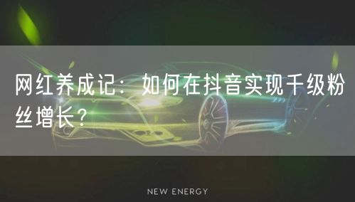 网红养成记：如何在抖音实现千级粉丝增长？